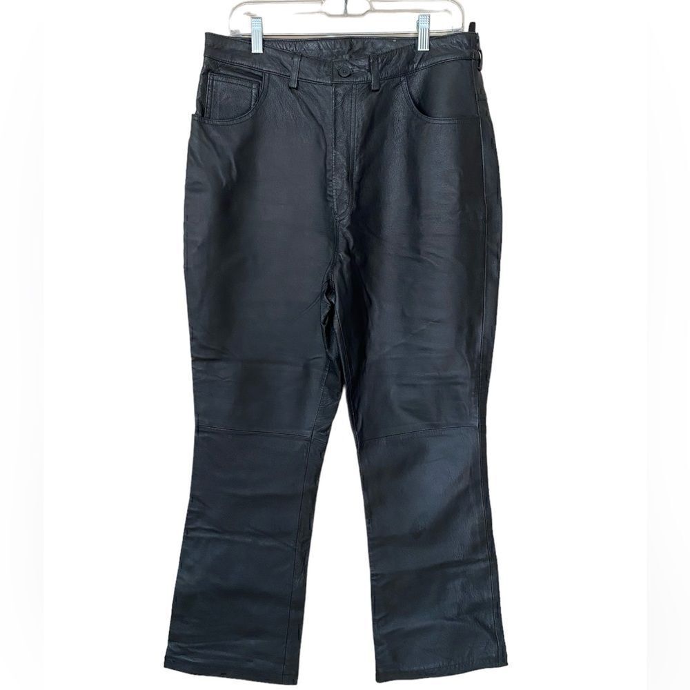 Newport News Easy Style Black Leather Plus 14W Pant